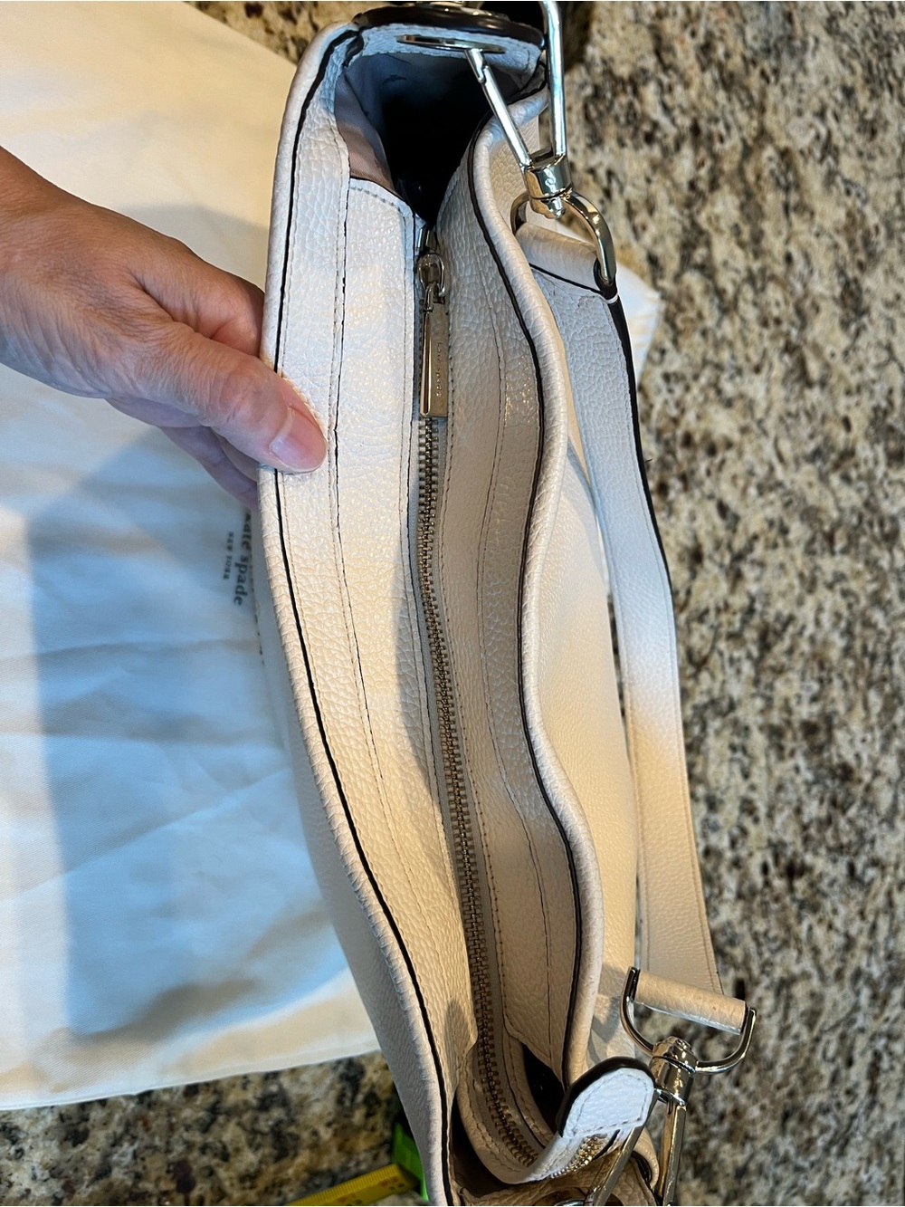 kate spade Cream Pebbled Leather Shoulder Bag - Picture 9 of 11